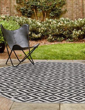 Charcoal Gray 7' 10 x 7' 10 Jill Zarin Outdoor Octagon Area Rug Weather Resistant for Patio, Deck, Terrace, Balcony, Porch Durable 100% Polypropylene Carpet for Outside for Sale at Rug Engine