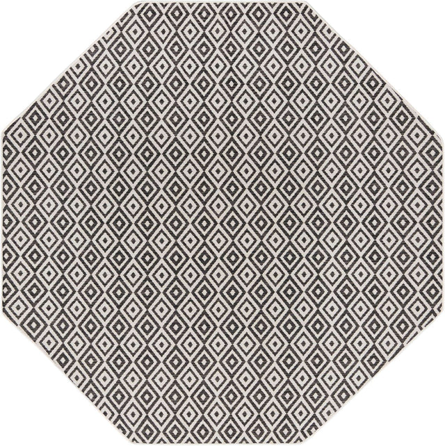 Charcoal Gray 7' 10 x 7' 10 Jill Zarin Outdoor Octagon Area Rug Weather Resistant for Patio, Deck, Terrace, Balcony, Porch Durable 100% Polypropylene Carpet for Outside for Sale at Rug Engine