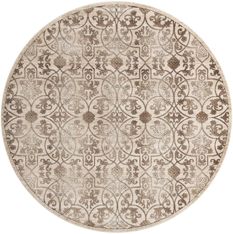 Dark Beige 10' 8 x 10' 8 Rushmore Round Area Rug 55% Polypropylene & 45% Polyester Durable Quality Carpet for Indoor Home Decorating for Sale at Rug Engine