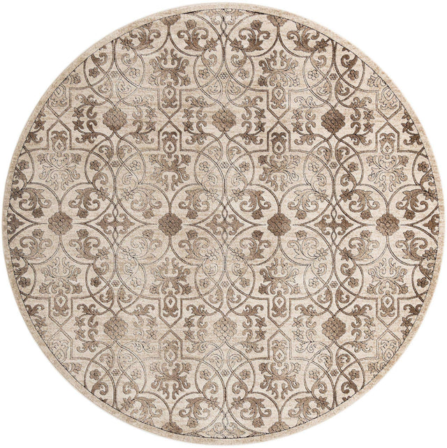 Dark Beige 10' 8 x 10' 8 Rushmore Round Area Rug 55% Polypropylene & 45% Polyester Durable Quality Carpet for Indoor Home Decorating for Sale at Rug Engine