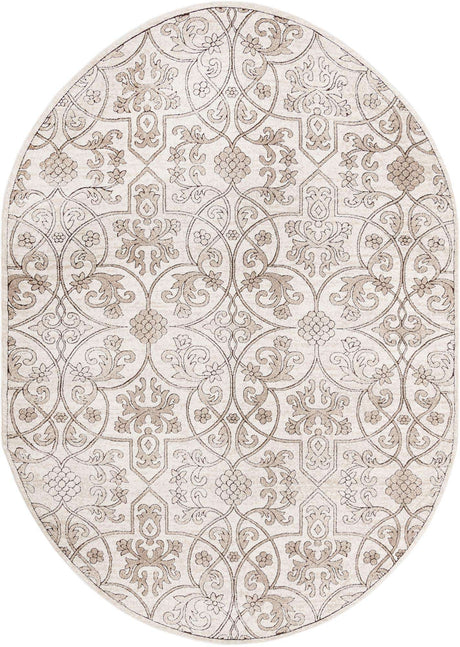 Dark Beige 7' 1 x 10' Rushmore Oval Area Rug 55% Polypropylene & 45% Polyester Durable Quality Carpet for Indoor Home Decorating for Sale at Rug Engine