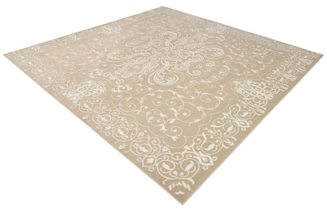 Beige 10' 8 x 10' 8 Rushmore Square Area Rug 55% Polypropylene & 45% Polyester Durable Quality Carpet for Indoor Home Decorating for Sale at Rug Engine