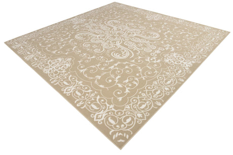Beige 10' 8 x 10' 8 Rushmore Square Area Rug 55% Polypropylene & 45% Polyester Durable Quality Carpet for Indoor Home Decorating for Sale at Rug Engine