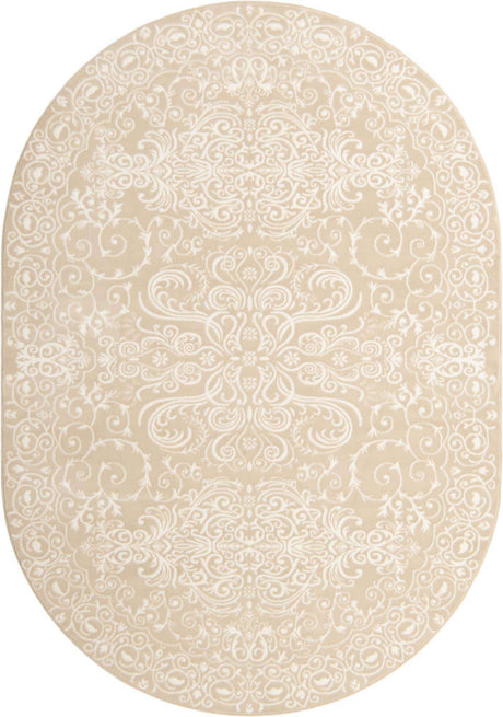 Beige 7' 1 x 10' Rushmore Oval Area Rug 55% Polypropylene & 45% Polyester Durable Quality Carpet for Indoor Home Decorating for Sale at Rug Engine