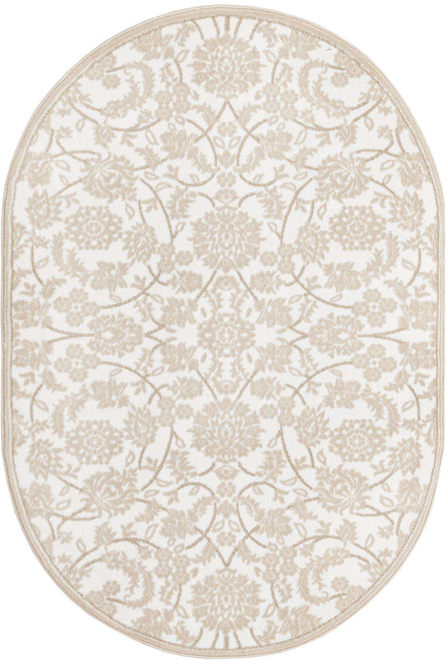 Snow White 4' 1 x 6' 1 Rushmore Oval Area Rug 55% Polypropylene & 45% Polyester Durable Quality Carpet for Indoor Home Decorating for Sale at Rug Engine