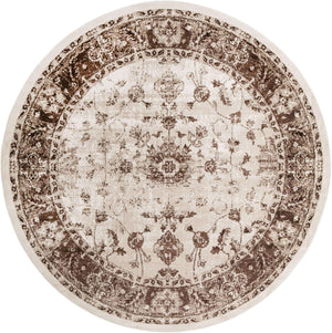 Cream 10' 8 x 10' 8 Rushmore Round Area Rug 55% Polypropylene & 45% Polyester Durable Quality Carpet for Indoor Home Decorating for Sale at Rug Engine