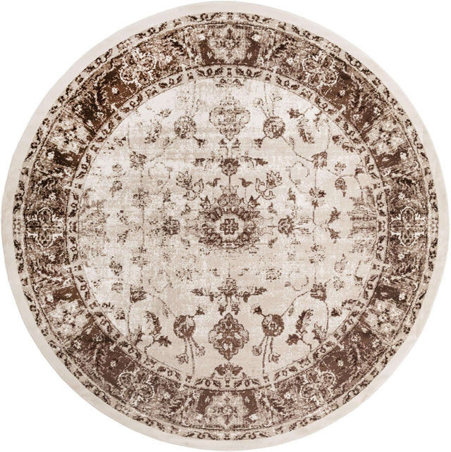 Cream 10' 8 x 10' 8 Rushmore Round Area Rug 55% Polypropylene & 45% Polyester Durable Quality Carpet for Indoor Home Decorating for Sale at Rug Engine
