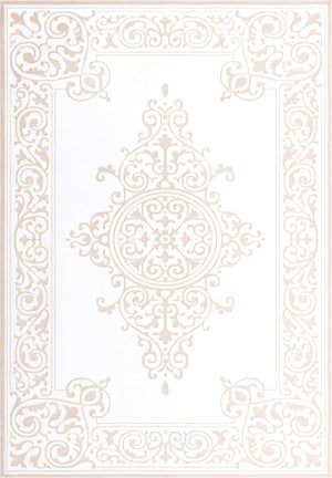 Snow White 7' 10 x 11' 6 Hermitage Rectangle Area Rug 55% Polypropylene & 45% Polyester Easy Clean Stain-Resistant Carpet for Living, Office, Dorm Rooms for Sale at Rug Engine