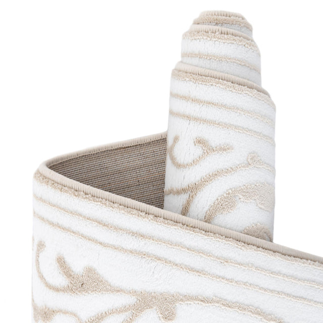 Snow White 5' 3 x 8' Hermitage Rectangle Area Rug 55% Polypropylene & 45% Polyester Easy Clean Stain-Resistant Carpet for Living, Office, Dorm Rooms for Sale at Rug Engine