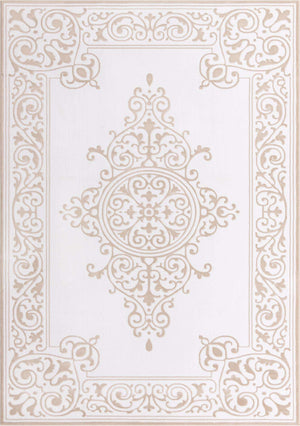 Snow White 5' 3 x 8' Hermitage Rectangle Area Rug 55% Polypropylene & 45% Polyester Easy Clean Stain-Resistant Carpet for Living, Office, Dorm Rooms for Sale at Rug Engine