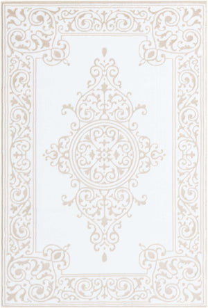 Snow White 4' x 6' Hermitage Rectangle Area Rug 55% Polypropylene & 45% Polyester Easy Clean Stain-Resistant Carpet for Living, Office, Dorm Rooms for Sale at Rug Engine
