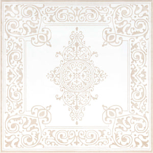 Snow White 7' 10 x 7' 10 Hermitage Square Area Rug 55% Polypropylene & 45% Polyester Easy Clean Stain-Resistant Carpet for Living, Office, Dorm Rooms for Sale at Rug Engine