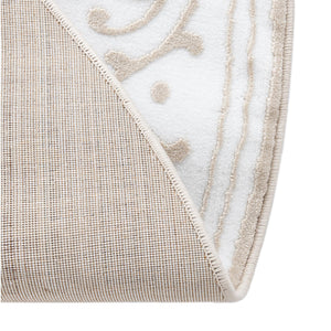Snow White 2' x 3' Hermitage Oval Area Rug 55% Polypropylene & 45% Polyester Easy Clean Stain-Resistant Carpet for Living, Office, Dorm Rooms for Sale at Rug Engine