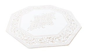 Snow White 5' 3 x 5' 3 Hermitage Octagon Area Rug 55% Polypropylene & 45% Polyester Easy Clean Stain-Resistant Carpet for Living, Office, Dorm Rooms for Sale at Rug Engine