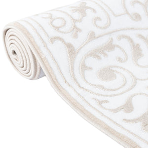 Snow White 5' 3 x 5' 3 Hermitage Octagon Area Rug 55% Polypropylene & 45% Polyester Easy Clean Stain-Resistant Carpet for Living, Office, Dorm Rooms for Sale at Rug Engine