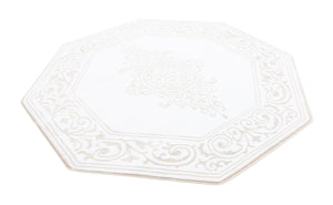 Snow White 5' 3 x 5' 3 Hermitage Octagon Area Rug 55% Polypropylene & 45% Polyester Easy Clean Stain-Resistant Carpet for Living, Office, Dorm Rooms for Sale at Rug Engine