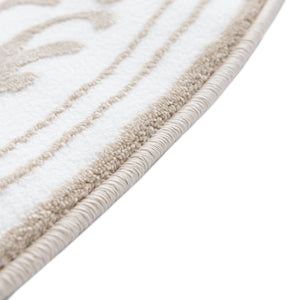 Snow White 6' x 6' Hermitage Round Area Rug 55% Polypropylene & 45% Polyester Easy Clean Stain-Resistant Carpet for Living, Office, Dorm Rooms for Sale at Rug Engine
