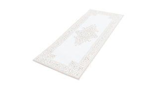 Snow White 2' x 5' Hermitage Runner Area Rug 55% Polypropylene & 45% Polyester Easy Clean Stain-Resistant Carpet for Living, Office, Dorm Rooms for Sale at Rug Engine