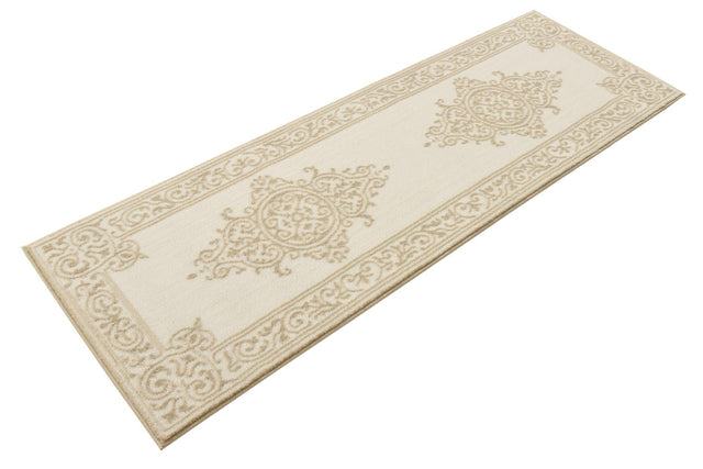 Snow White 2' x 6' Hermitage Runner Area Rug 55% Polypropylene & 45% Polyester Easy Clean Stain-Resistant Carpet for Living, Office, Dorm Rooms for Sale at Rug Engine