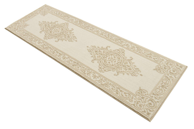 Snow White 2' x 6' Hermitage Runner Area Rug 55% Polypropylene & 45% Polyester Easy Clean Stain-Resistant Carpet for Living, Office, Dorm Rooms for Sale at Rug Engine