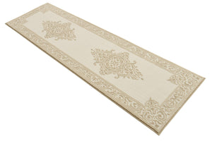 Snow White 2' x 7' Hermitage Runner Area Rug 55% Polypropylene & 45% Polyester Easy Clean Stain-Resistant Carpet for Living, Office, Dorm Rooms for Sale at Rug Engine
