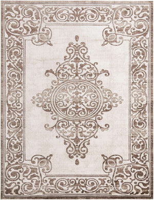 Chocolate Brown 10' 8 x 14' Hermitage Rectangle Area Rug 55% Polypropylene & 45% Polyester Easy Clean Stain-Resistant Carpet for Living, Office, Dorm Rooms for Sale at Rug Engine