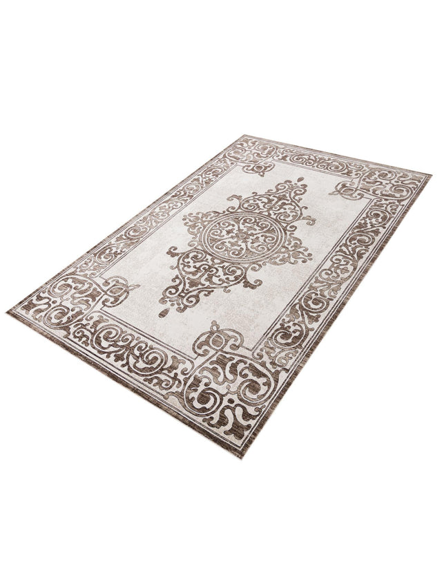 Chocolate Brown 9' x 12' Hermitage Rectangle Area Rug 55% Polypropylene & 45% Polyester Easy Clean Stain-Resistant Carpet for Living, Office, Dorm Rooms for Sale at Rug Engine