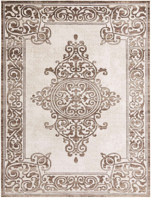 Chocolate Brown 9' x 12' Hermitage Rectangle Area Rug 55% Polypropylene & 45% Polyester Easy Clean Stain-Resistant Carpet for Living, Office, Dorm Rooms for Sale at Rug Engine