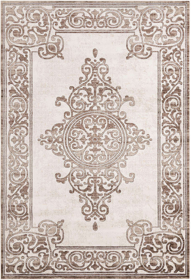 Chocolate Brown 7' 10 x 11' 6 Hermitage Rectangle Area Rug 55% Polypropylene & 45% Polyester Easy Clean Stain-Resistant Carpet for Living, Office, Dorm Rooms for Sale at Rug Engine