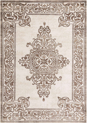 Chocolate Brown 7' x 10' Hermitage Rectangle Area Rug 55% Polypropylene & 45% Polyester Easy Clean Stain-Resistant Carpet for Living, Office, Dorm Rooms for Sale at Rug Engine