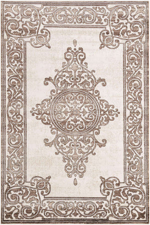 Chocolate Brown 6' x 9' Hermitage Rectangle Area Rug 55% Polypropylene & 45% Polyester Easy Clean Stain-Resistant Carpet for Living, Office, Dorm Rooms for Sale at Rug Engine