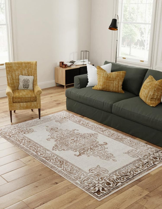 Chocolate Brown 9' x 12' Hermitage Rectangle Area Rug 55% Polypropylene & 45% Polyester Easy Clean Stain-Resistant Carpet for Living, Office, Dorm Rooms for Sale at Rug Engine