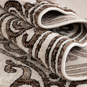Chocolate Brown 4' x 6' Hermitage Rectangle Area Rug 55% Polypropylene & 45% Polyester Easy Clean Stain-Resistant Carpet for Living, Office, Dorm Rooms for Sale at Rug Engine