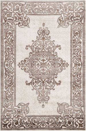 Chocolate Brown 5' 3 x 8' Hermitage Rectangle Area Rug 55% Polypropylene & 45% Polyester Easy Clean Stain-Resistant Carpet for Living, Office, Dorm Rooms for Sale at Rug Engine