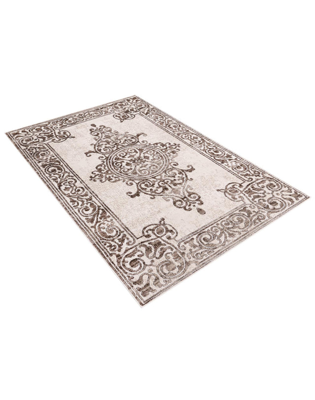 Chocolate Brown 4' x 6' Hermitage Rectangle Area Rug 55% Polypropylene & 45% Polyester Easy Clean Stain-Resistant Carpet for Living, Office, Dorm Rooms for Sale at Rug Engine