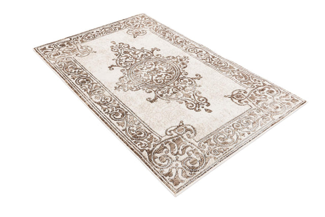 Chocolate Brown 3' 3 x 5' 3 Hermitage Rectangle Area Rug 55% Polypropylene & 45% Polyester Easy Clean Stain-Resistant Carpet for Living, Office, Dorm Rooms for Sale at Rug Engine