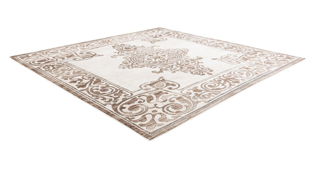 Chocolate Brown 10' 8 x 10' 8 Hermitage Square Area Rug 55% Polypropylene & 45% Polyester Easy Clean Stain-Resistant Carpet for Living, Office, Dorm Rooms for Sale at Rug Engine