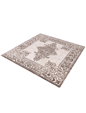 Chocolate Brown 7' 10 x 7' 10 Hermitage Square Area Rug 55% Polypropylene & 45% Polyester Easy Clean Stain-Resistant Carpet for Living, Office, Dorm Rooms for Sale at Rug Engine