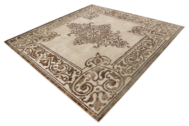 Chocolate Brown 7' 10 x 7' 10 Hermitage Square Area Rug 55% Polypropylene & 45% Polyester Easy Clean Stain-Resistant Carpet for Living, Office, Dorm Rooms for Sale at Rug Engine
