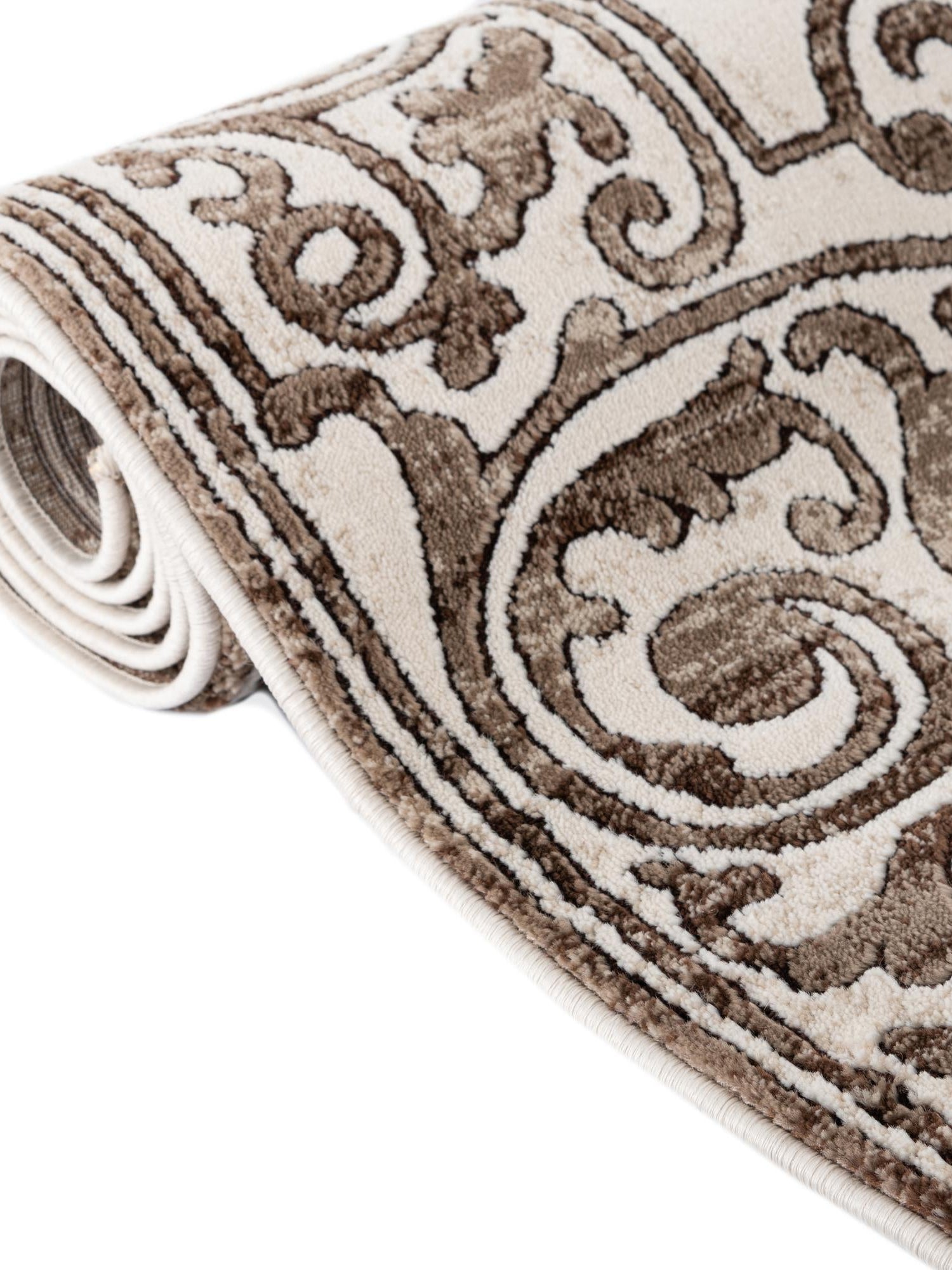 Chocolate Brown 6' x 6' Hermitage Square Area Rug 55% Polypropylene & 45% Polyester Easy Clean Stain-Resistant Carpet for Living, Office, Dorm Rooms for Sale at Rug Engine