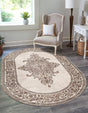 Chocolate Brown 2' x 3' Hermitage Oval Area Rug 55% Polypropylene & 45% Polyester Easy Clean Stain-Resistant Carpet for Living, Office, Dorm Rooms for Sale at Rug Engine