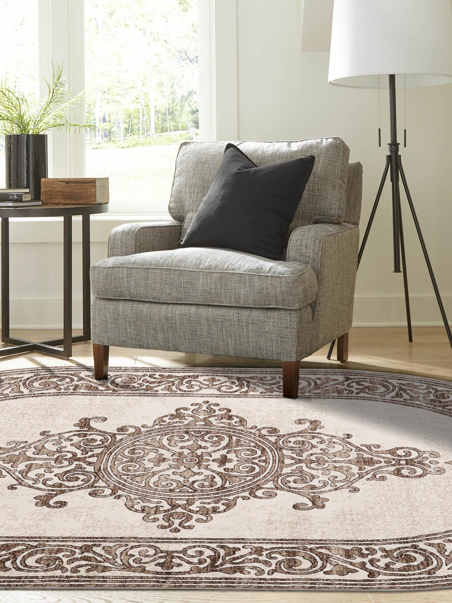 Chocolate Brown 7' x 10' Hermitage Oval Area Rug 55% Polypropylene & 45% Polyester Easy Clean Stain-Resistant Carpet for Living, Office, Dorm Rooms for Sale at Rug Engine