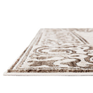 Chocolate Brown 5' 3 x 5' 3 Hermitage Octagon Area Rug 55% Polypropylene & 45% Polyester Easy Clean Stain-Resistant Carpet for Living, Office, Dorm Rooms for Sale at Rug Engine