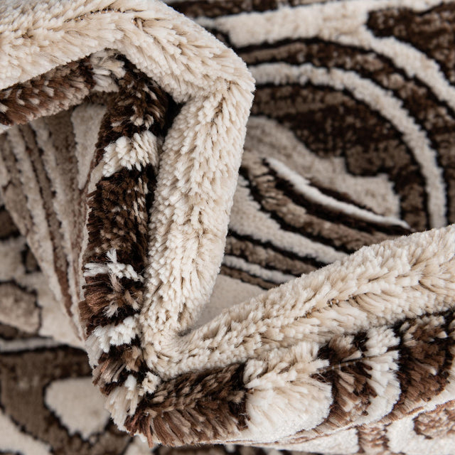 Chocolate Brown 5' 3 x 5' 3 Hermitage Octagon Area Rug 55% Polypropylene & 45% Polyester Easy Clean Stain-Resistant Carpet for Living, Office, Dorm Rooms for Sale at Rug Engine