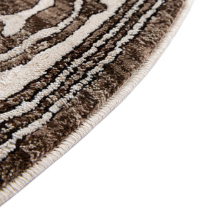 Chocolate Brown 6' x 6' Hermitage Round Area Rug 55% Polypropylene & 45% Polyester Easy Clean Stain-Resistant Carpet for Living, Office, Dorm Rooms for Sale at Rug Engine