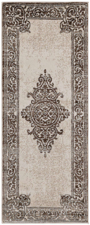 Chocolate Brown 2' x 5' Hermitage Runner Area Rug 55% Polypropylene & 45% Polyester Easy Clean Stain-Resistant Carpet for Living, Office, Dorm Rooms for Sale at Rug Engine