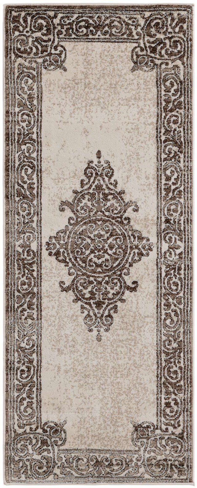 Chocolate Brown 2' x 5' Hermitage Runner Area Rug 55% Polypropylene & 45% Polyester Easy Clean Stain-Resistant Carpet for Living, Office, Dorm Rooms for Sale at Rug Engine