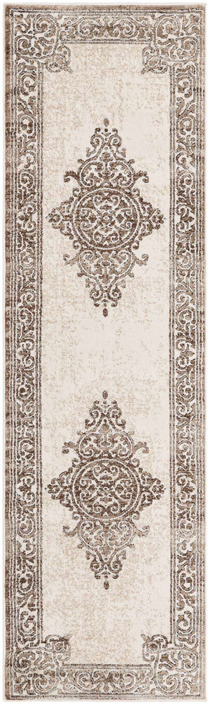 Chocolate Brown 2' x 7' Hermitage Runner Area Rug 55% Polypropylene & 45% Polyester Easy Clean Stain-Resistant Carpet for Living, Office, Dorm Rooms for Sale at Rug Engine