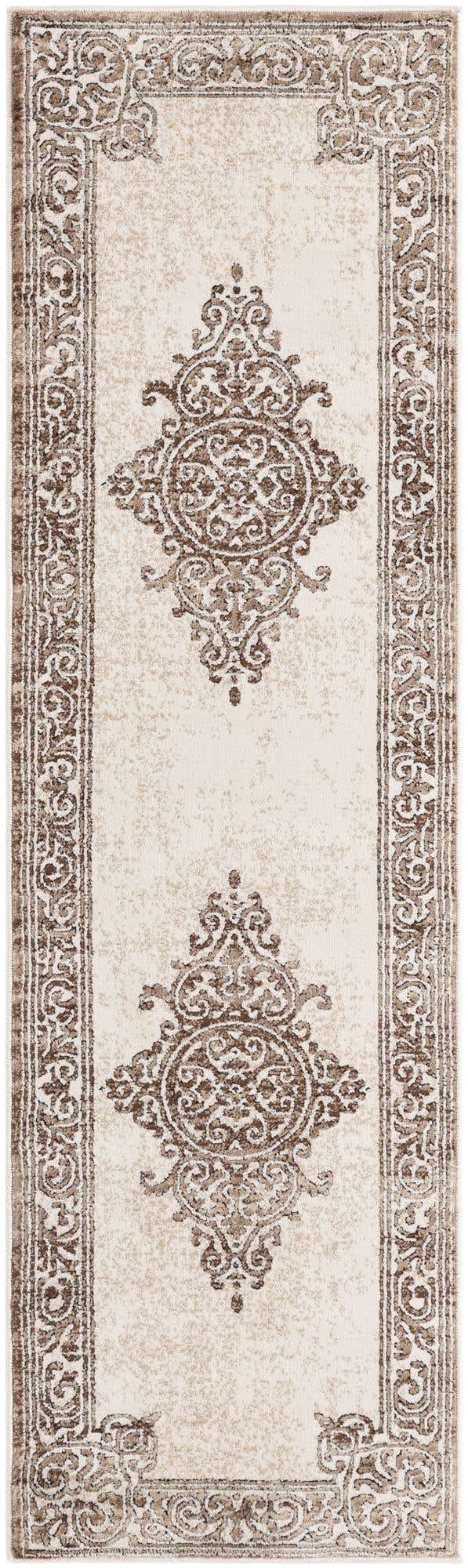 Chocolate Brown 2' x 7' Hermitage Runner Area Rug 55% Polypropylene & 45% Polyester Easy Clean Stain-Resistant Carpet for Living, Office, Dorm Rooms for Sale at Rug Engine