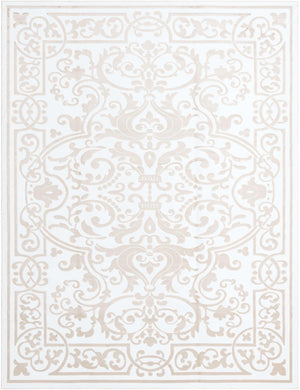 Snow White 10' 8 x 14' Hermitage Rectangle Area Rug 55% Polypropylene & 45% Polyester Easy Clean Stain-Resistant Carpet for Living, Office, Dorm Rooms for Sale at Rug Engine